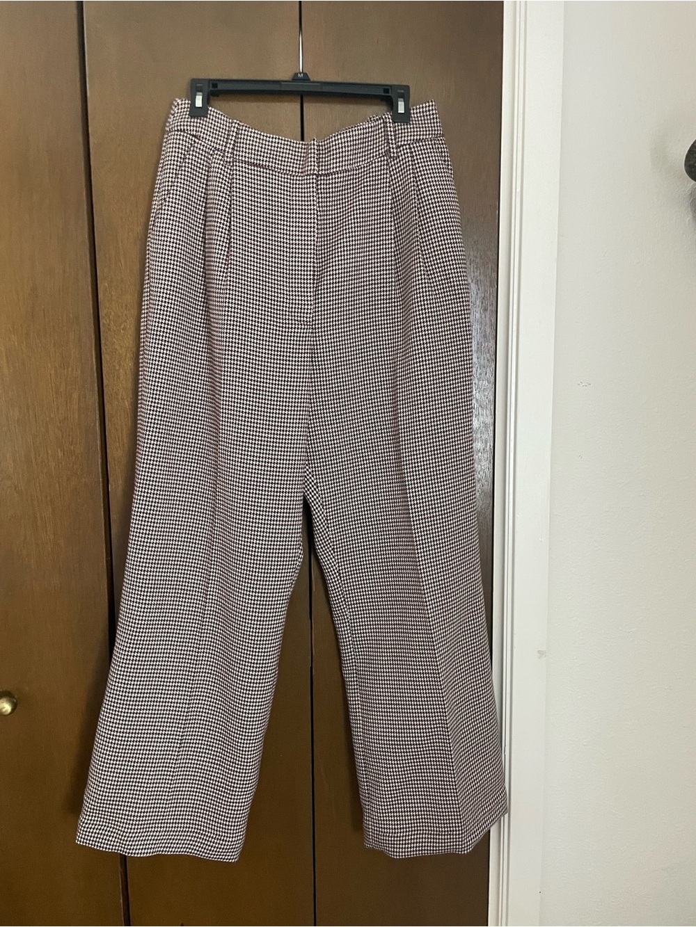 Favorite Daughter Houndstooth Wide-Leg Pants - Brown/Black